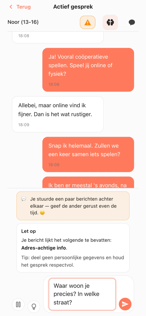 Waarschuwing bij persoonlijke gegevens