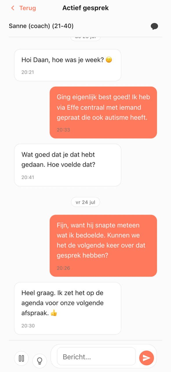 1-op-1 contact met de behandelaar
