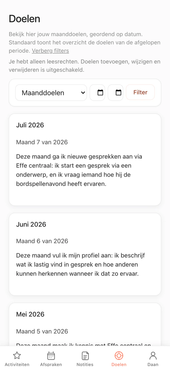 Doelen als onderdeel van de behandeling